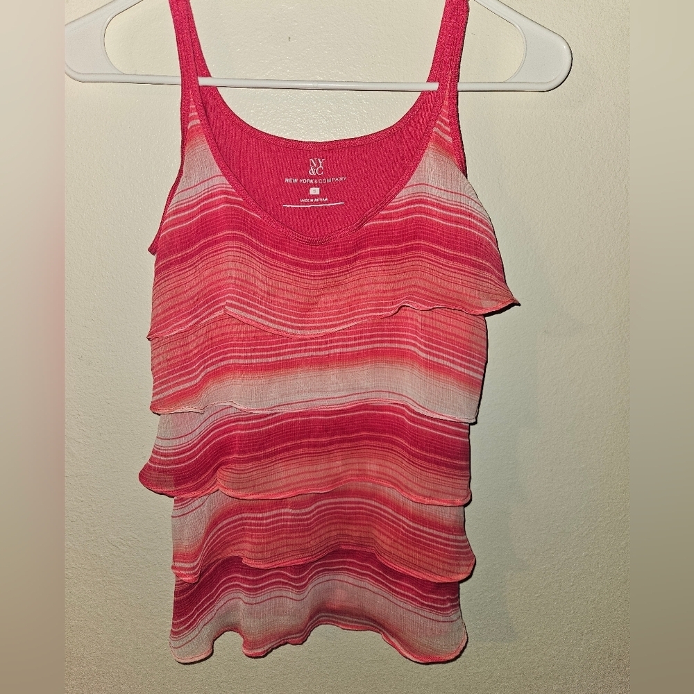 New York & Company Womans Pink Tank Top Size S